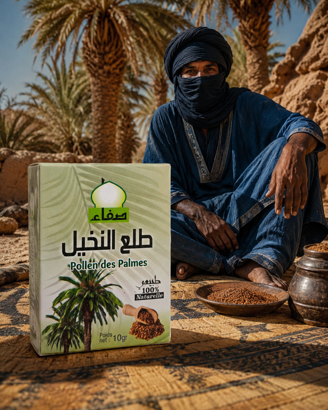 Pollen de palmier dattier pur et naturel — 10 g (SAFA)