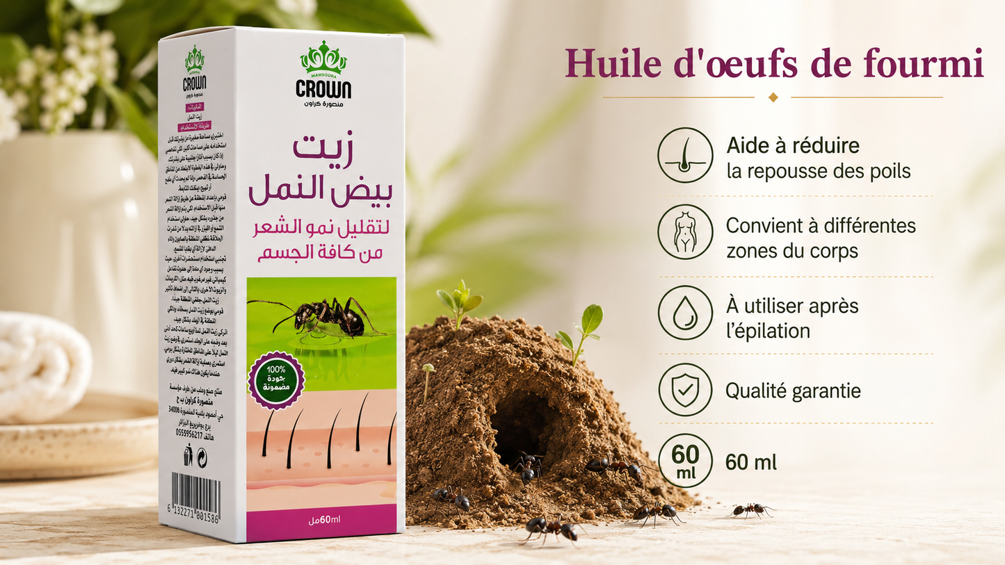 Huile d'œufs de fourmi pour épilation 60 ml — Crown
