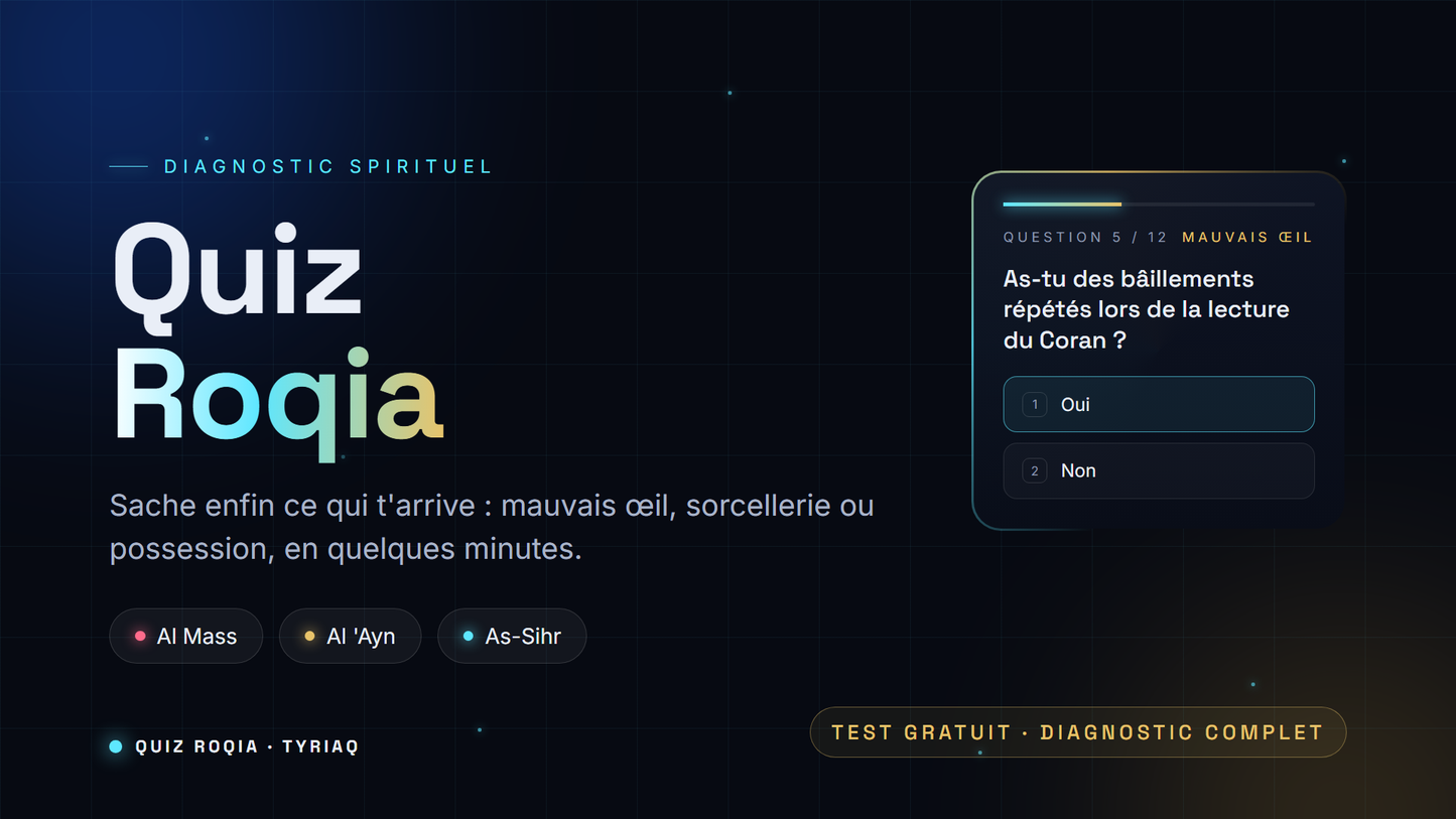 Quiz Roqia – Diagnostic spirituel complet en ligne