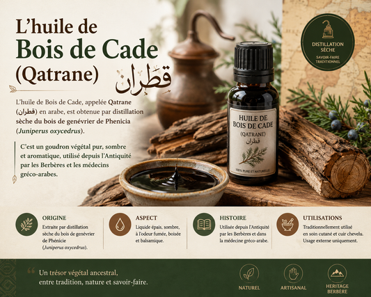 Huile de Bois de Cade (Qatrane) : Le Goudron Végétal aux 1000 Vertus pour Peau et Cheveux