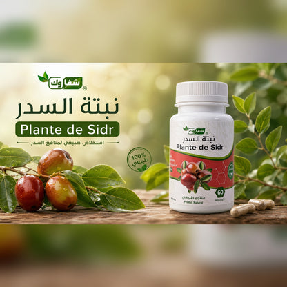 Chifawak Plante de Sidr jujubier 60 gélules - flacon et jujubes