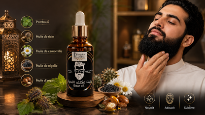 Huile à barbe nourrissante 50 ml — argan, ricin & nigelle