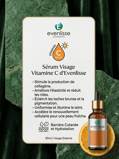 Sérum Visage Vitamine C Evenlisse – Éclat, Anti-Âge & Eclat; Anti-Taches – 50ml