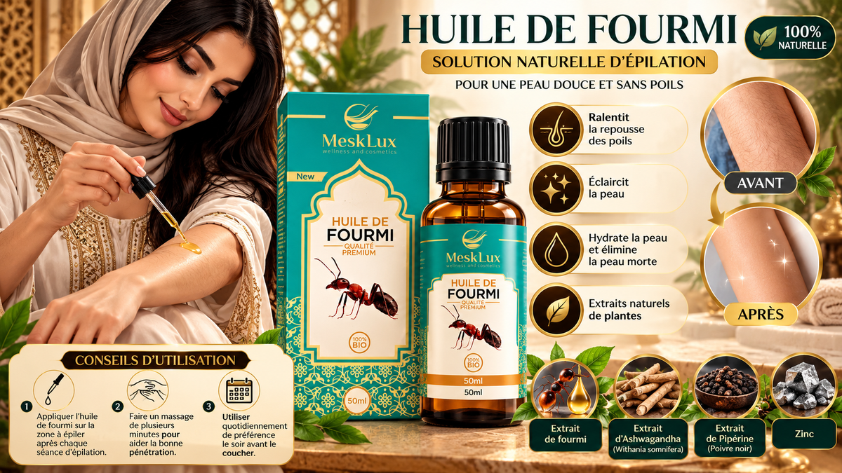 Huile de fourmi pour épilation 50 ml — Mesk al Yaman (bio)