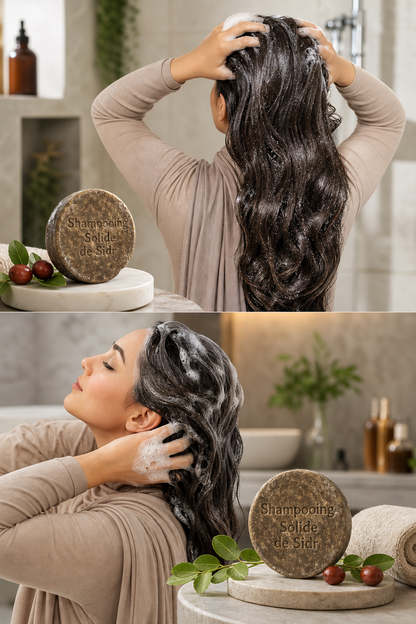 Shampoing solide au sidr — cheveux, peau et usage traditionnel -roqia-