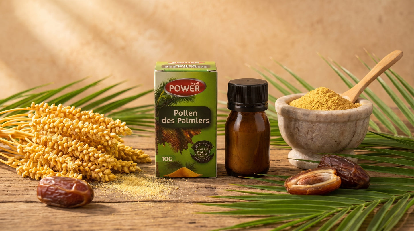 Pollen de palmier dattier pur en poudre – 10 g